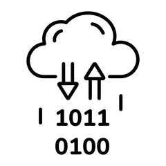 Modern line icon of binary cloud 