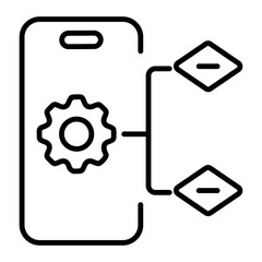 Premium outline icon of application development 