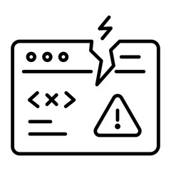 Get this line icon of coding error 