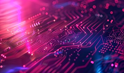Fototapeta premium Abstract futuristic circuit board. High computer technology blue color background. Hi-tech digital technology concept. 