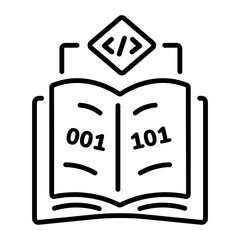 Modern line style icon of code learning 