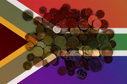 South Africa economic situation, news banner idea, banking and money, economy and finance concept