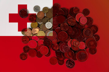 Tonga economic situation, Tonga flag with changes, banking and money, financial values with coins