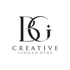 Modern Creative BG Logo Design. icon initial Based Monogram and Letters in Luxury vector.