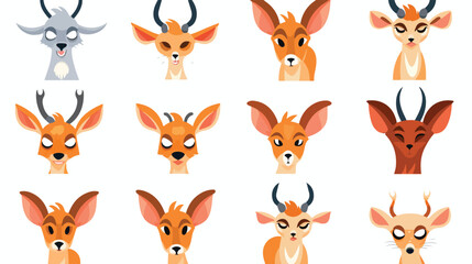 Cute gazelle animal emotions tiny gazelle with emoji