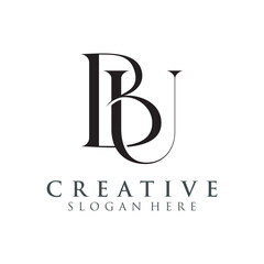 Modern Creative BU Logo Design. icon initial Based Monogram and Letters in Luxury vector.