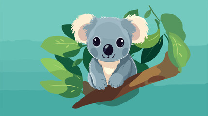 cute Koala tiny small wild animal Isolated on color