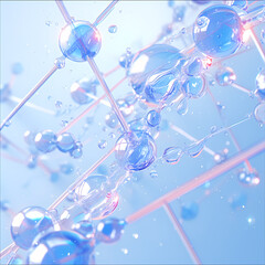 An abundance of effervescent molecules captured in a vibrant 3D rendering, perfect for science and technology visuals.