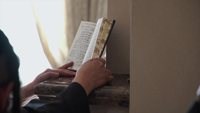 Jewish Ritual: Reading and Rewinding Torah Scroll