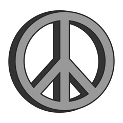 Peace logo icon or freedom mark illustration