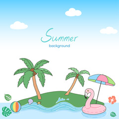 여름 배경 삽화