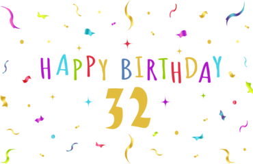 happy birthday graphics, confeti, banner, background, tv wallpaper, colorful - 32