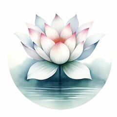 water lily flower on white background