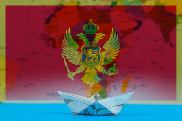 Sea transport of Montenegro concept, international transportation trade or imports, cargo 