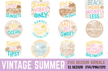 Beach Summer Sublimation SVG T-Shirt Vector Graphic Design.Retro Summer Sublimation Design Graphics for Print on Demand Business.