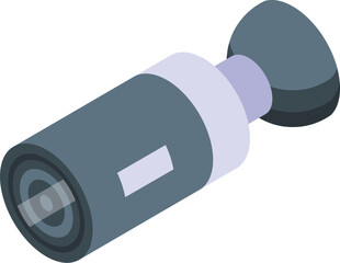 Video camera icon isometric vector. Round the clock surveillance. Controlled monitoring