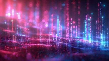 High-Tech Urban Night Skyline with Dynamic Energy and Movement