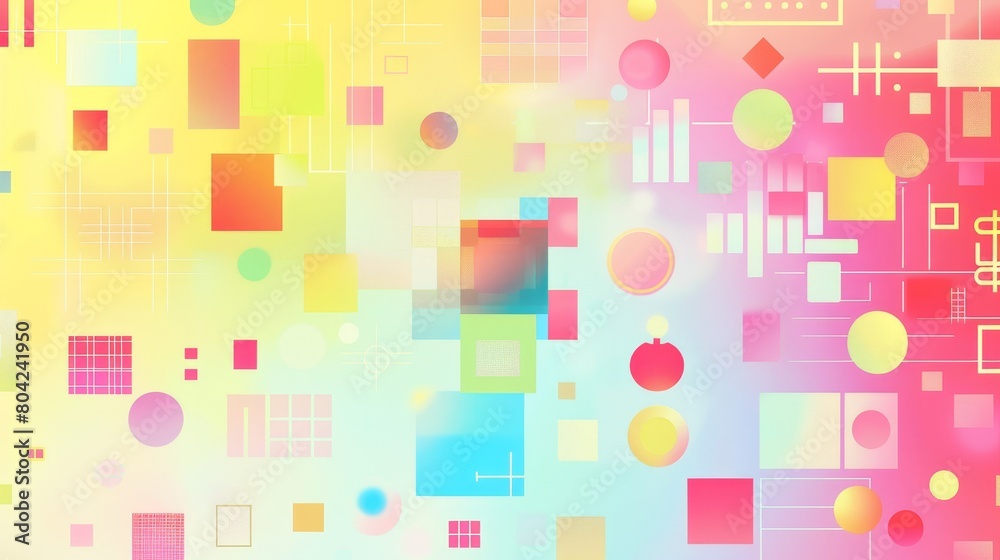 Poster template for y2k style poster design with gradient fluid color blur background, abstract grid patter