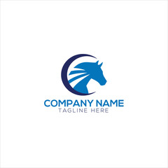 Horse shield vector logo template
