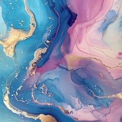 Naklejka premium Fluid Elegance of Swirling Alcohol Ink Marble Art