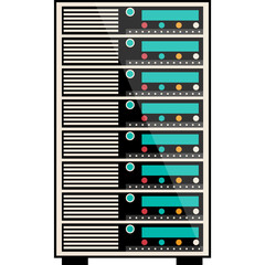 Data icon supercomputer vector big cloud warehouse