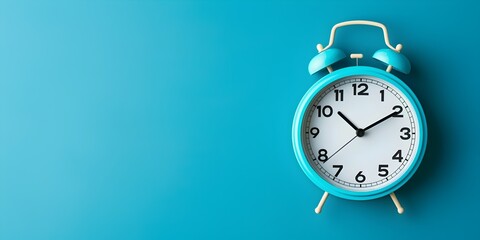 Minimalist Alarm Clock on Blue Background Time Management Tips for Successful Entrepreneurs