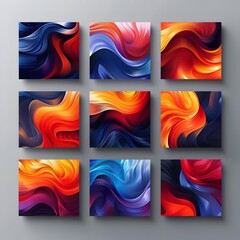 Unique Abstract Art Backgrounds Representing Different Professional Industries for Corporate Identity and Branding