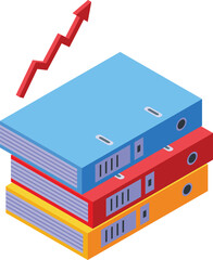 Working folder planner icon isometric vector. Schedule desk notes. Design page