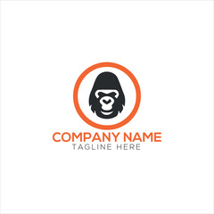 premium minimalism monkey vector logo icon illustration design
