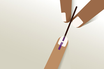 A voter's finger being marked with electoral stain. Concept of election in India