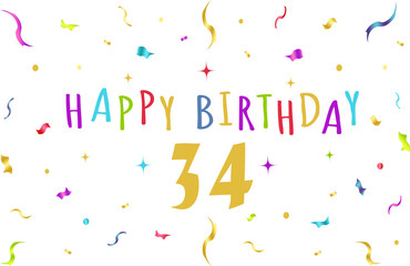 happy birthday graphics, confeti, banner, background, tv wallpaper, colorful - 34