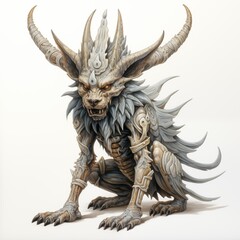 Fototapeta premium Illustration of the Chupacabra on a White Background