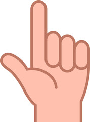 Finger pointer in in line and fill style. Vector.