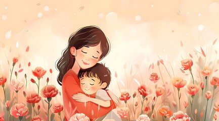 Fototapeta premium mom and kid
