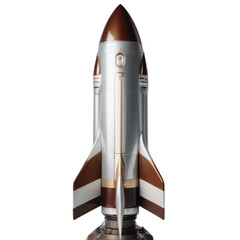 silver rocket on Isolated transparent background png. generated with AI