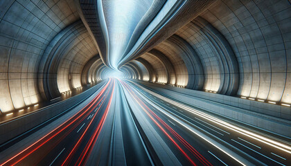 Autobahntunnel mit Bewegungsunschärfe, copy space