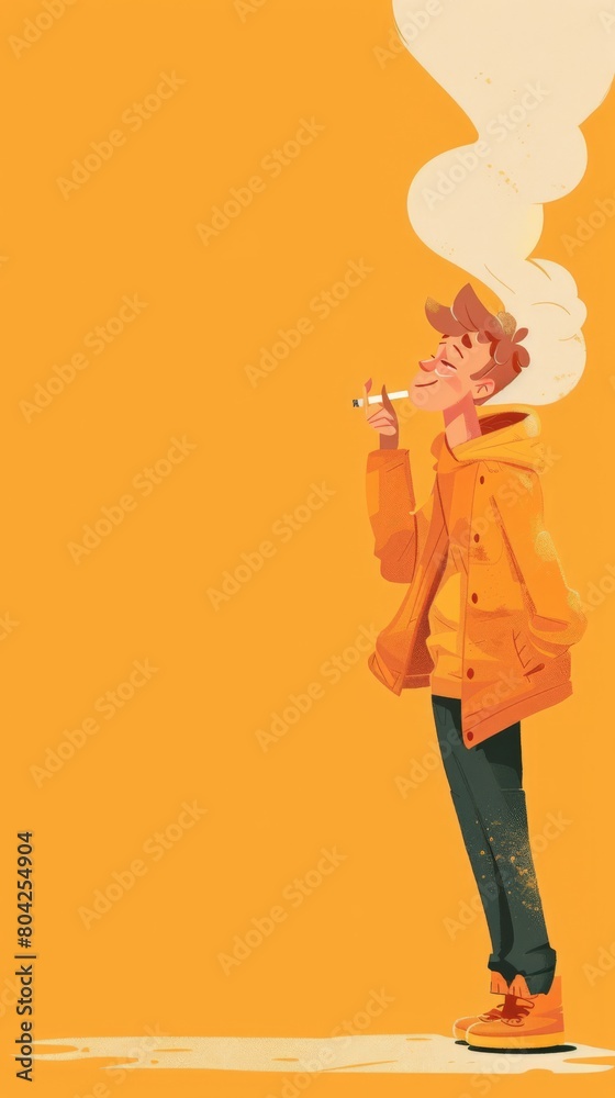 Poster fluid smoke forms depicting the transition from addiction to health, symbolizing freedom and recover
