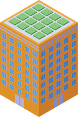 Roof gardening icon isometric vector. City eco nature. Facade lawn
