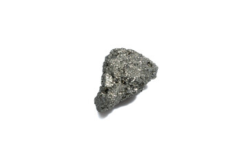 natural pyrite rough gem stone on the white background