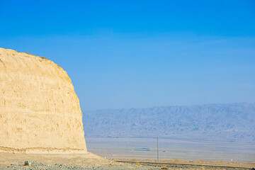 Baiyin City, Gansu Province-Gobi scenery against the blue sky