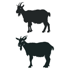 Set of goat silhouette vector. Eid ul adha concept