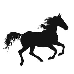 Obraz premium Silhouette of horse running vector illustrations