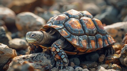Naklejka premium turtle made of stones.