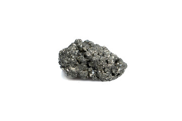 natural pyrite rough gem stone on the white background