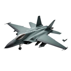 Military flying Fighter Plane on Isolated transparent background png. generated with AI