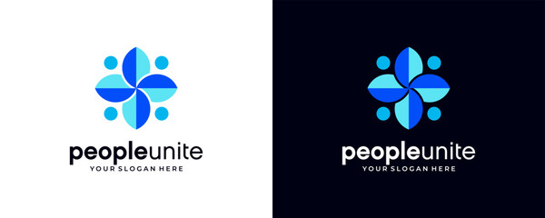 people community logo design simple, modern, vector illustrations