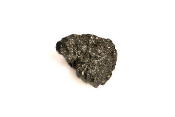 natural pyrite rough gem stone on the white background