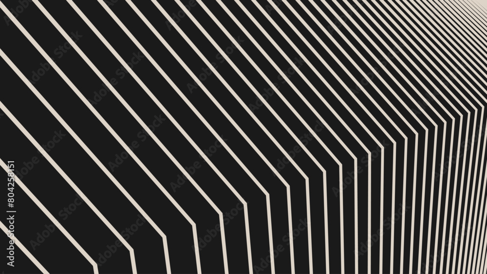 Poster Line Halftone Gradient Effect Pattern. Vertical Straight Lines Background. Black and White Abstract Texture with Parallel Stripes Thick to Thin. Vector Illustration.