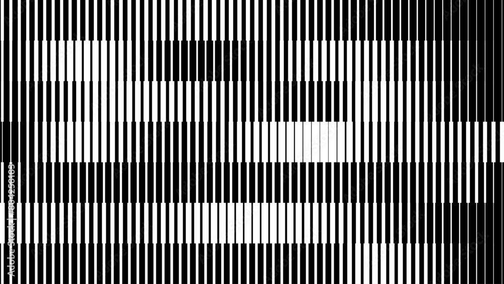 Poster Line Halftone Gradient Effect Pattern. Vertical Straight Lines Background. Black and White Abstract Texture with Parallel Stripes Thick to Thin. Vector Illustration.