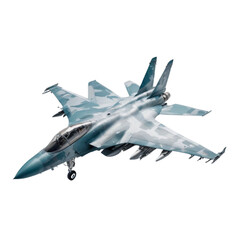 Military flying Fighter Plane on Isolated transparent background png. generated with AI
